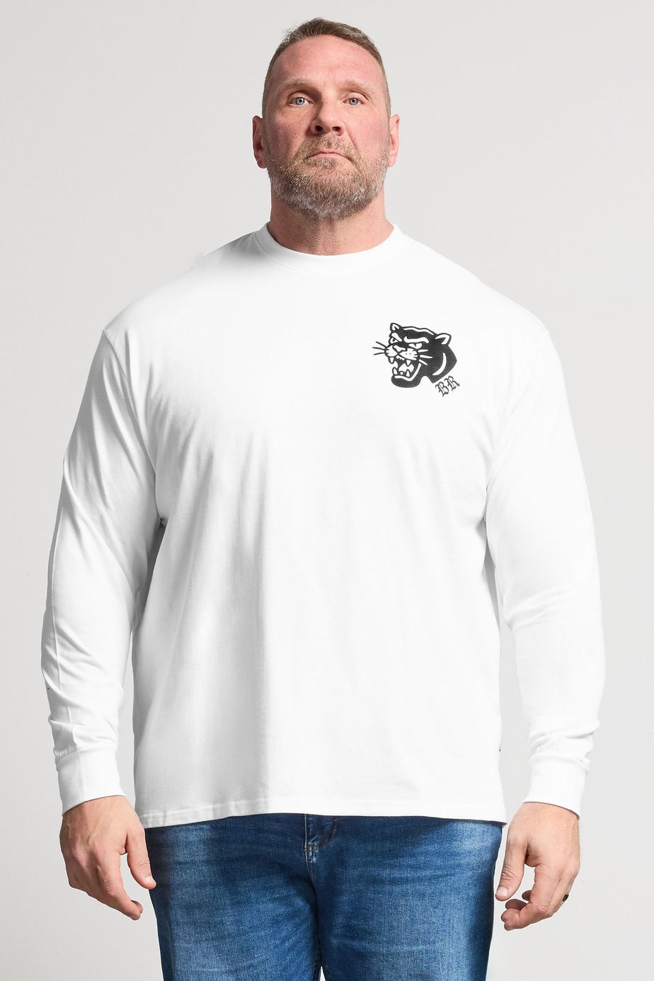 BadRhino White Panther Long Sleeve Graphic T-Shirt
