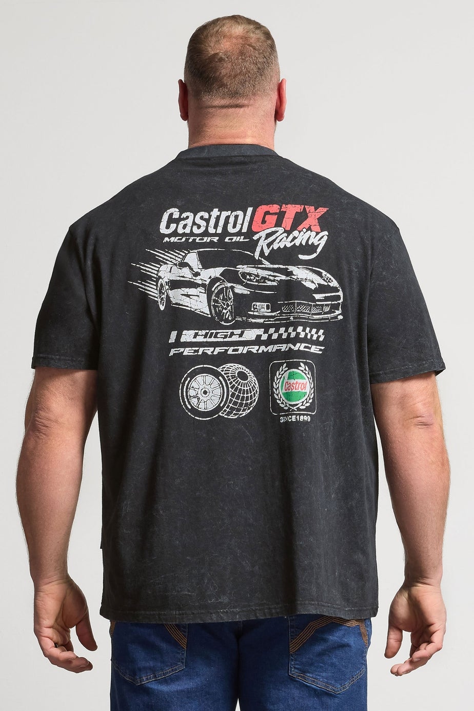 BadRhino Black Acid Wash 'Castrol' Graphic T-Shirt