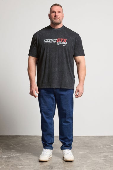 BadRhino Black Acid Wash 'Castrol' Graphic T-Shirt