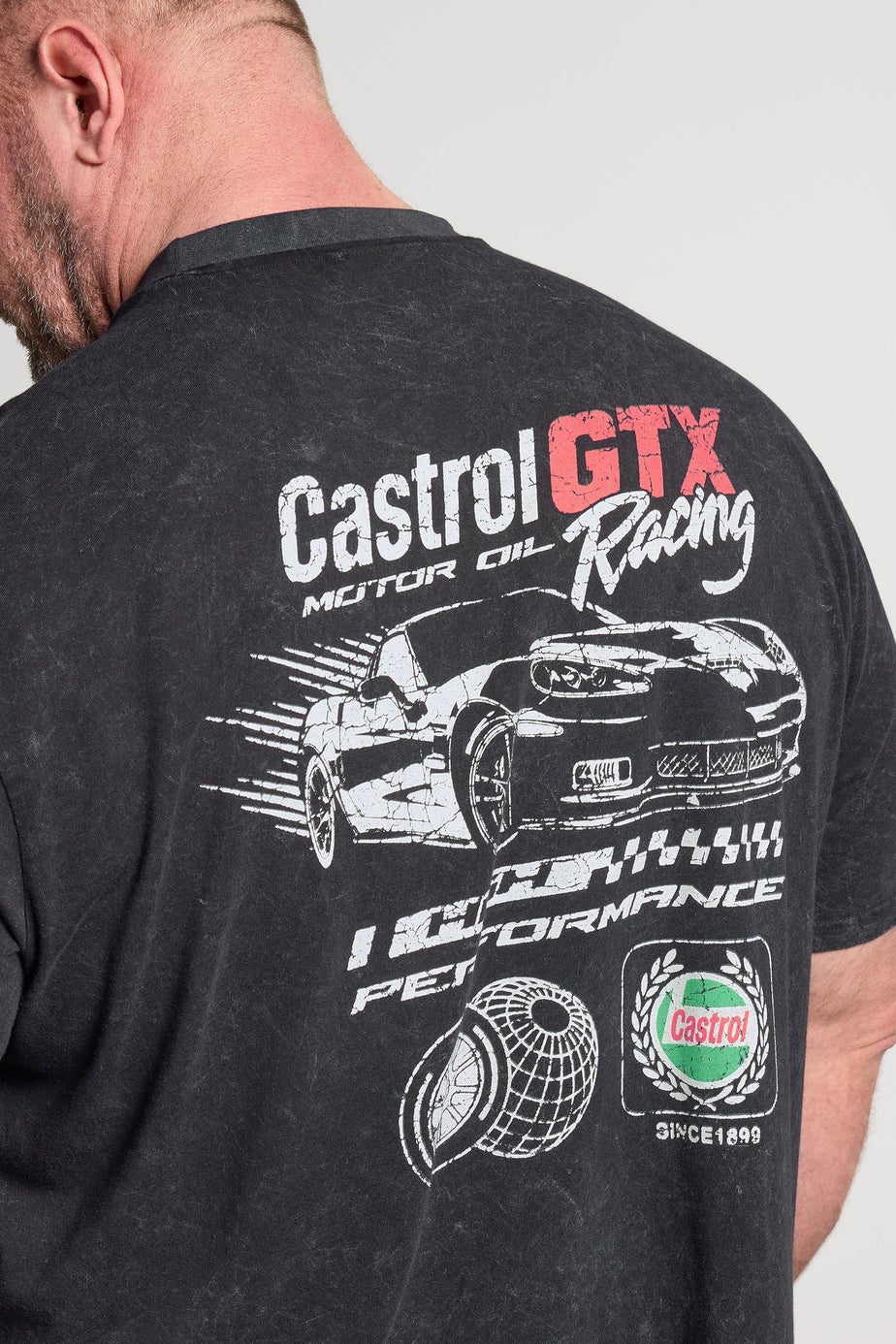 BadRhino Black Acid Wash 'Castrol' Graphic T-Shirt