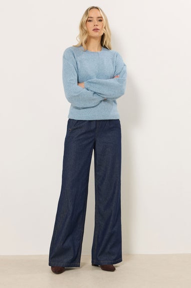 Long Tall Sally Light Blue Knit Balloon Sleeve Jumper