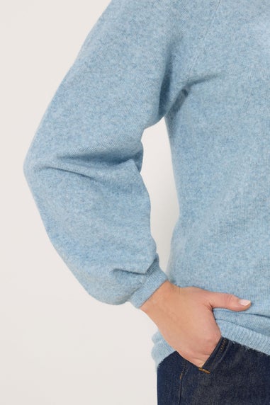 Long Tall Sally Light Blue Knit Balloon Sleeve Jumper