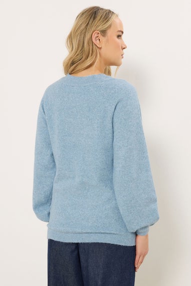 Long Tall Sally Light Blue Knit Balloon Sleeve Jumper