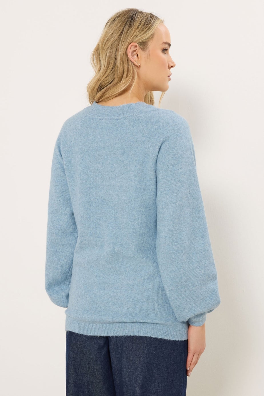 Long Tall Sally Light Blue Knit Balloon Sleeve Jumper