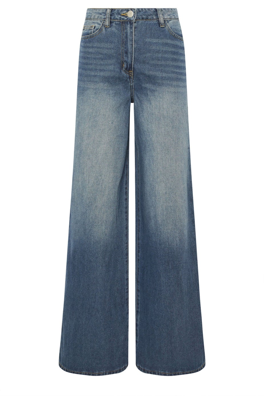 Long Tall Sally Blue Mid Wash Palazzo Wide Leg Jeans