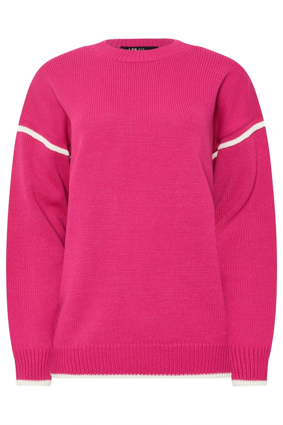 Long Tall Sally Hot Pink Piped Crew Neck Jumper