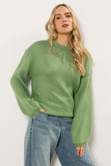 Long Tall Sally Green Balloon Sleeve Jumper