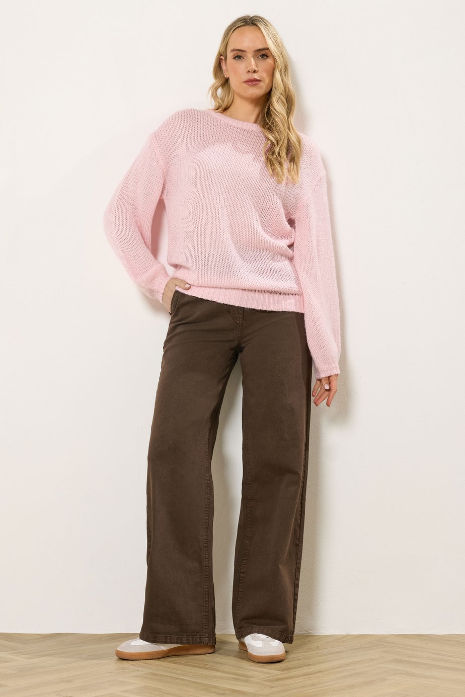 Long Tall Sally Pink Balloon Sleeve Jumper