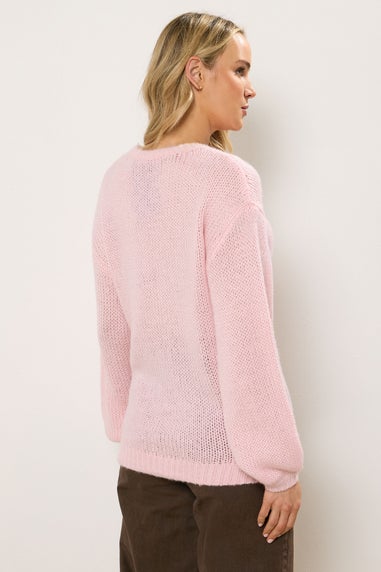 Long Tall Sally Pink Balloon Sleeve Jumper