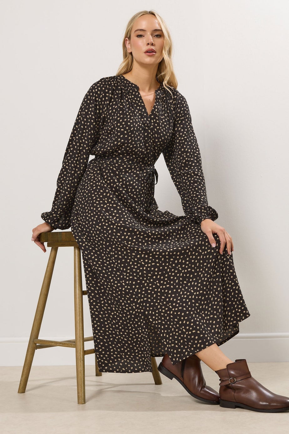 Long Tall Sally Black Spot Print Midaxi Dress