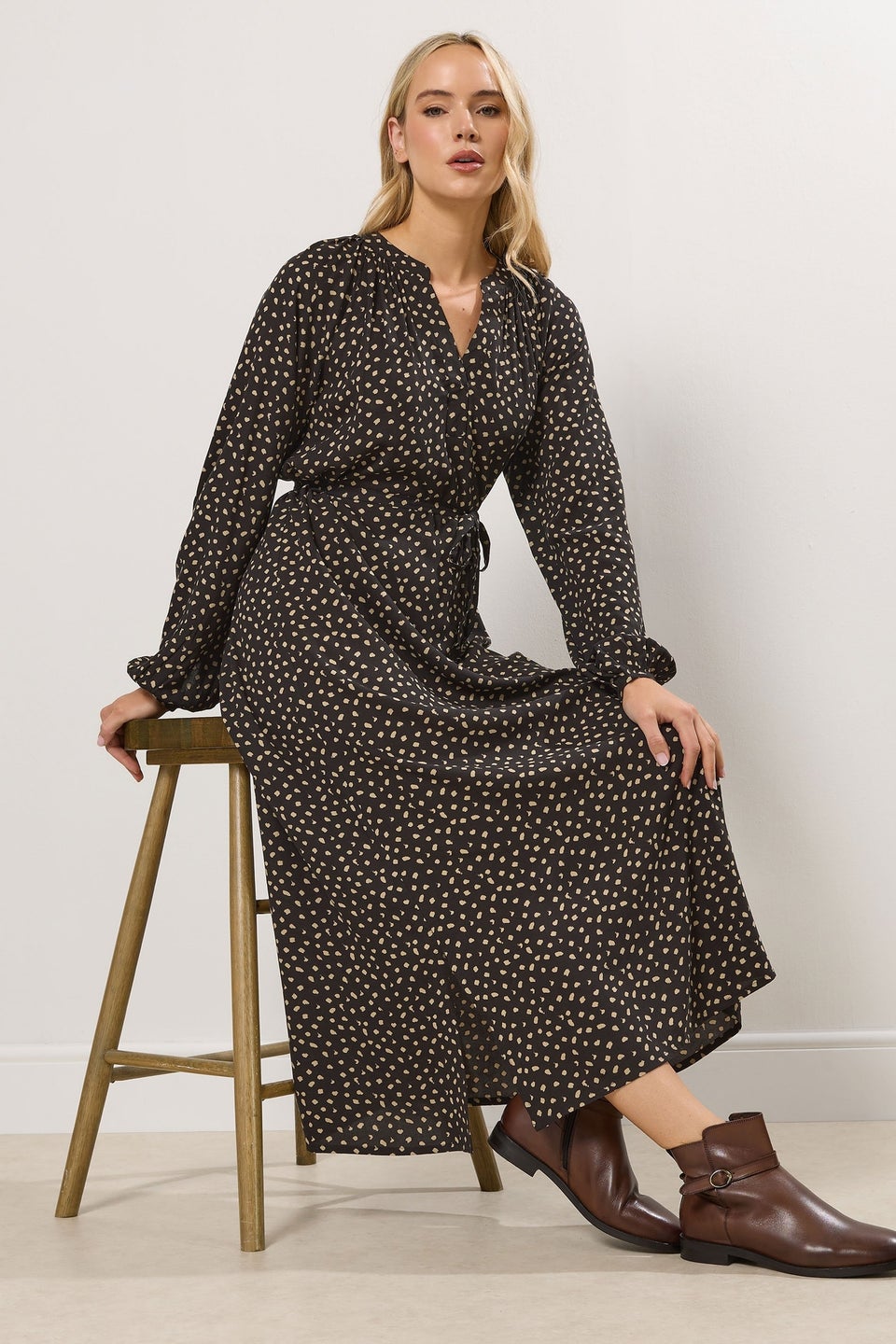 Long Tall Sally Black Spot Print Midaxi Dress