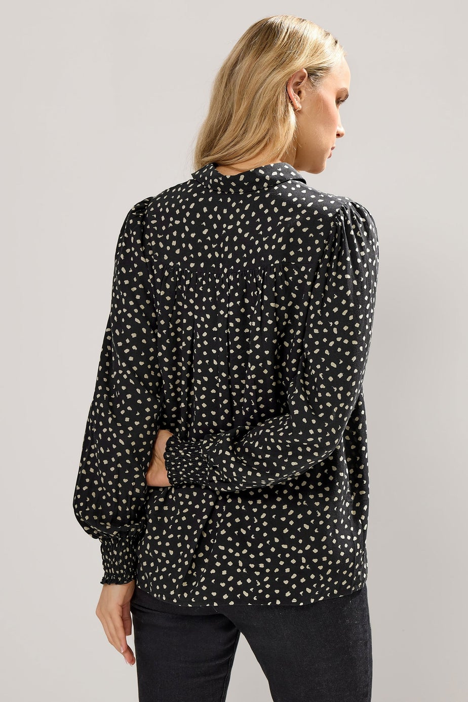Long Tall Sally Black Spot Balloon Sleeve Shirt