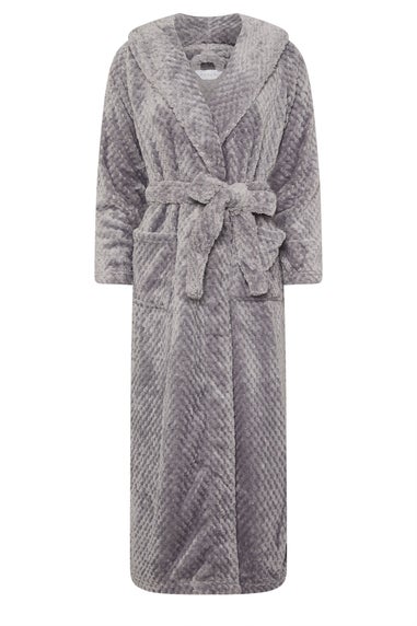 PixieGirl Petite Grey Honeycomb Hooded Dressing Gown