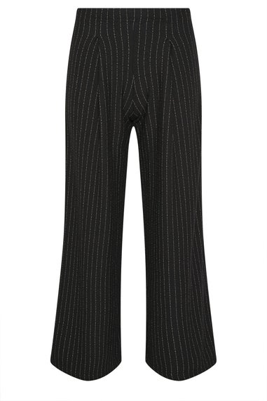 PixieGirl Petite Black Pinstripe Palazzo Wide Leg Trousers
