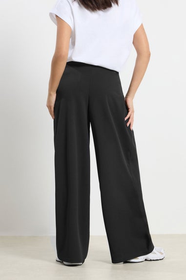 PixieGirl Petite Black Wrap Pleated Wide Leg Trousers
