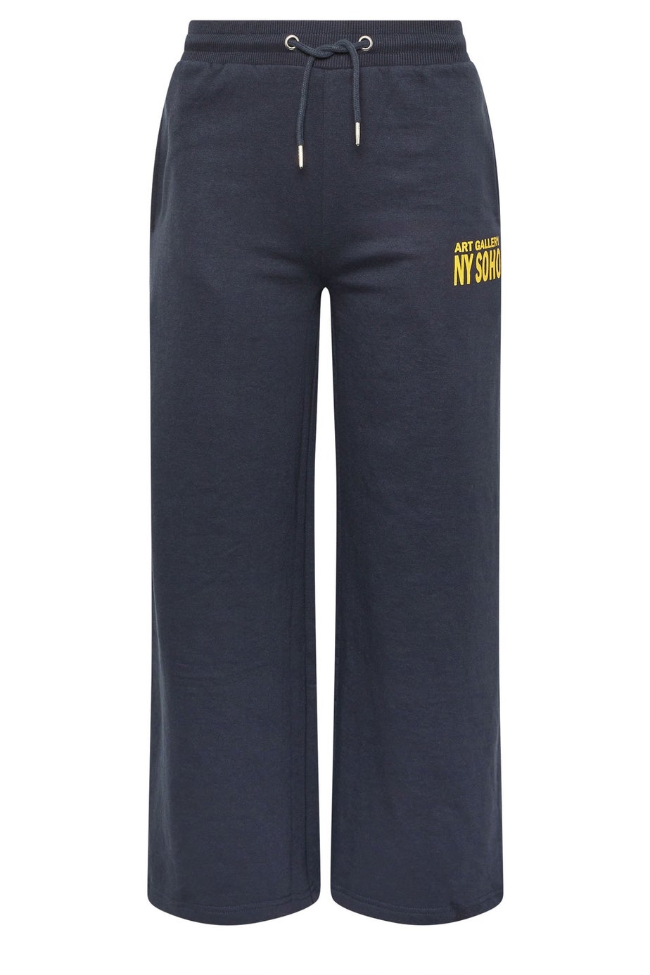 PixieGirl Petite Blue 'NY Soho' Slogan Wide Leg Joggers