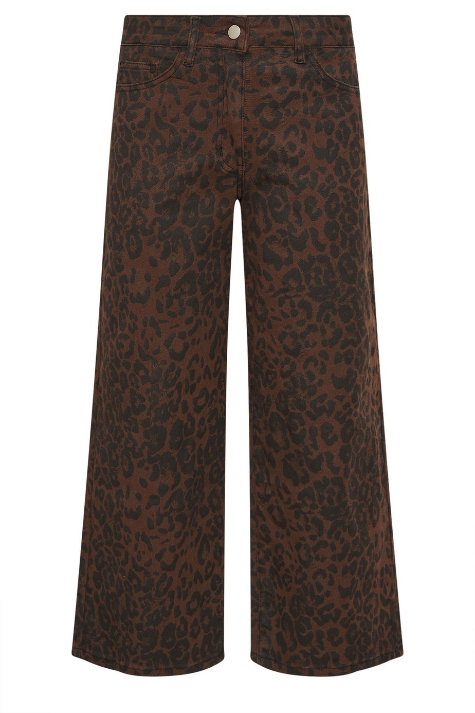 PixieGirl Petite Brown Leopard Print Wide Leg Jeans