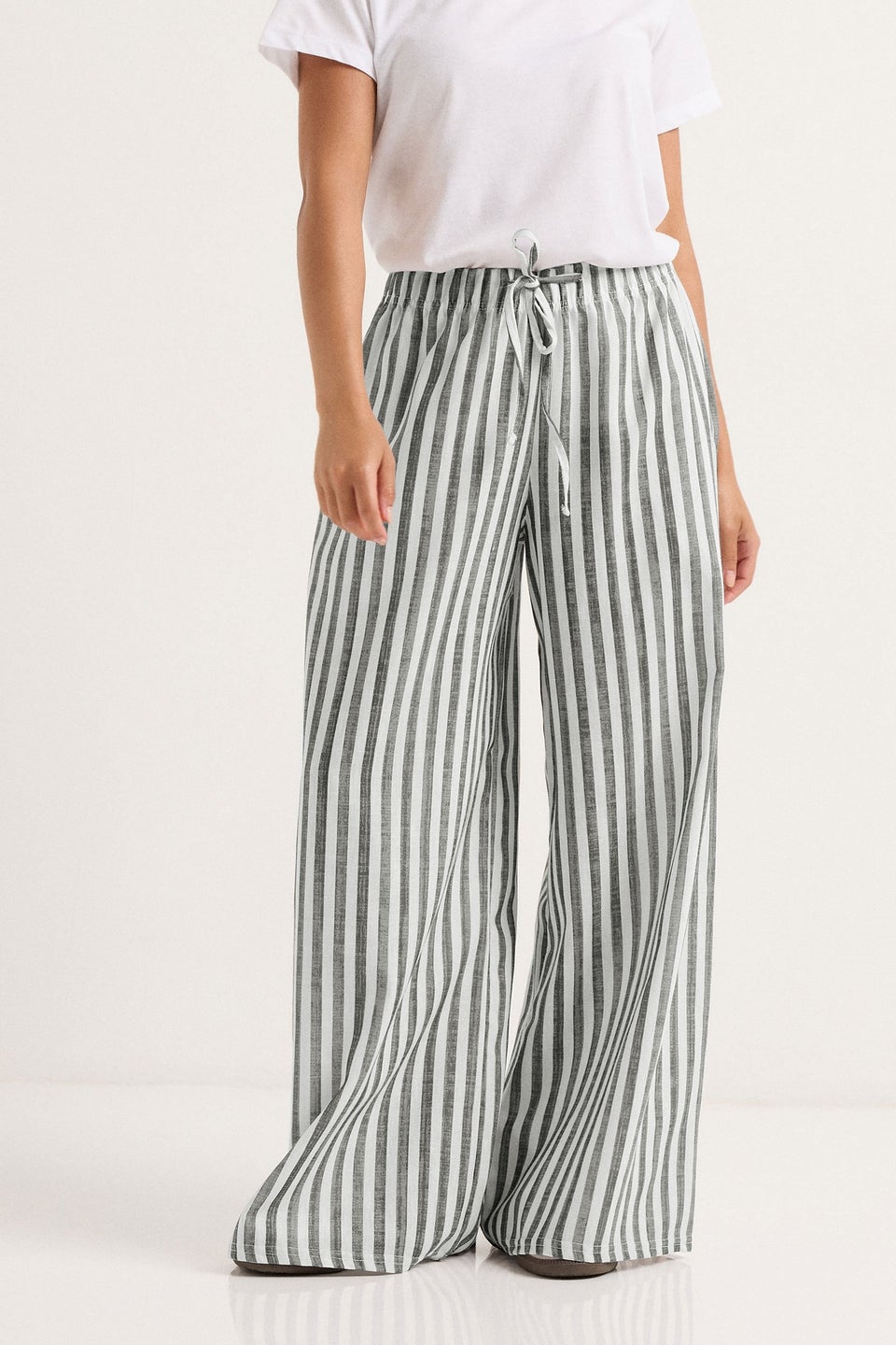 PixieGirl Petite Grey Striped Wide Leg Trousers