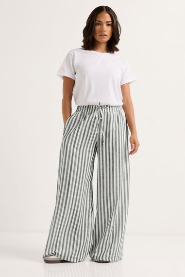 PixieGirl Petite Grey Striped Wide Leg Trousers