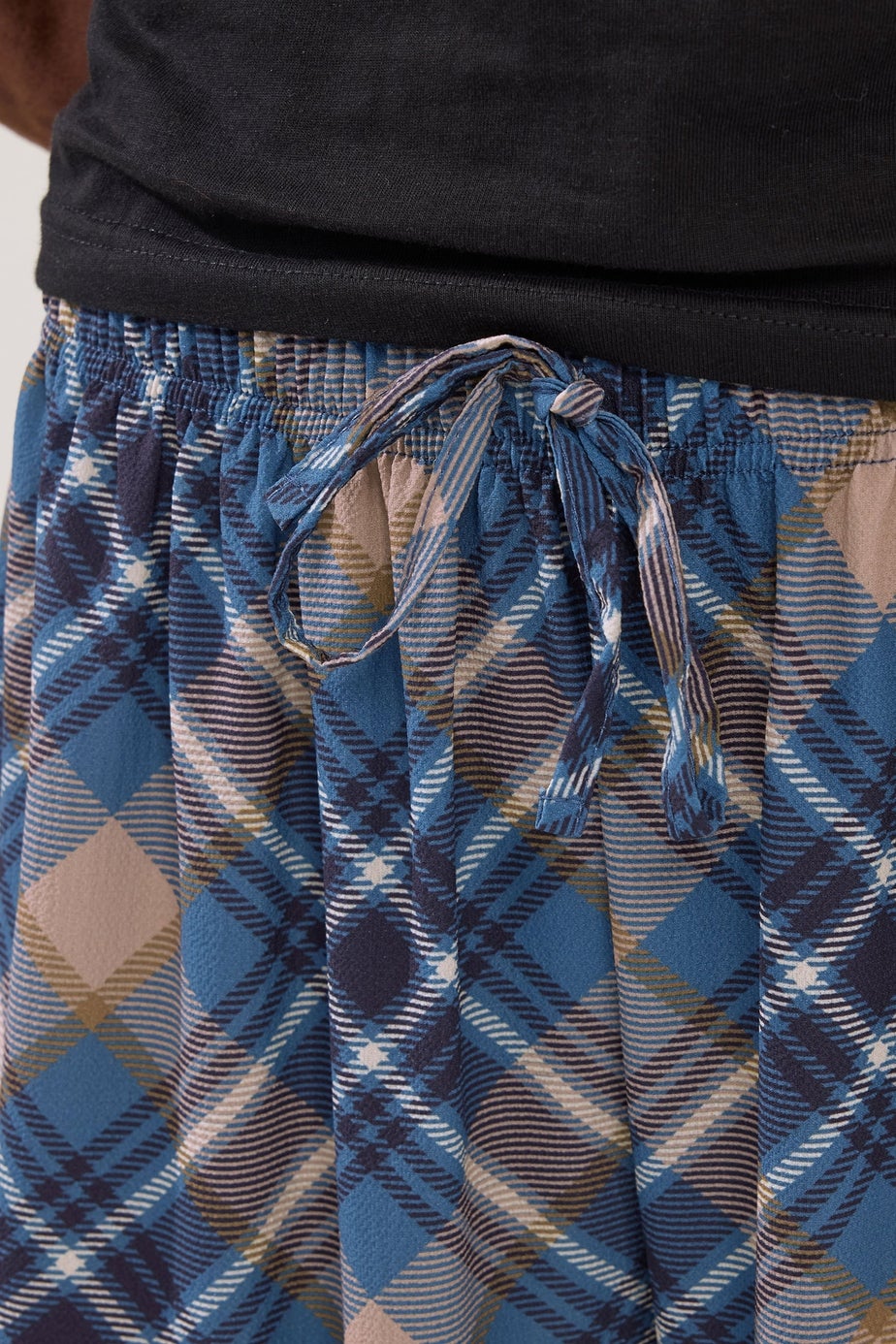 PixieGirl Petite Navy Blue Check Wide Leg Trousers