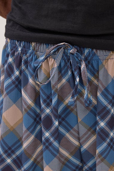 PixieGirl Petite Navy Blue Check Wide Leg Trousers