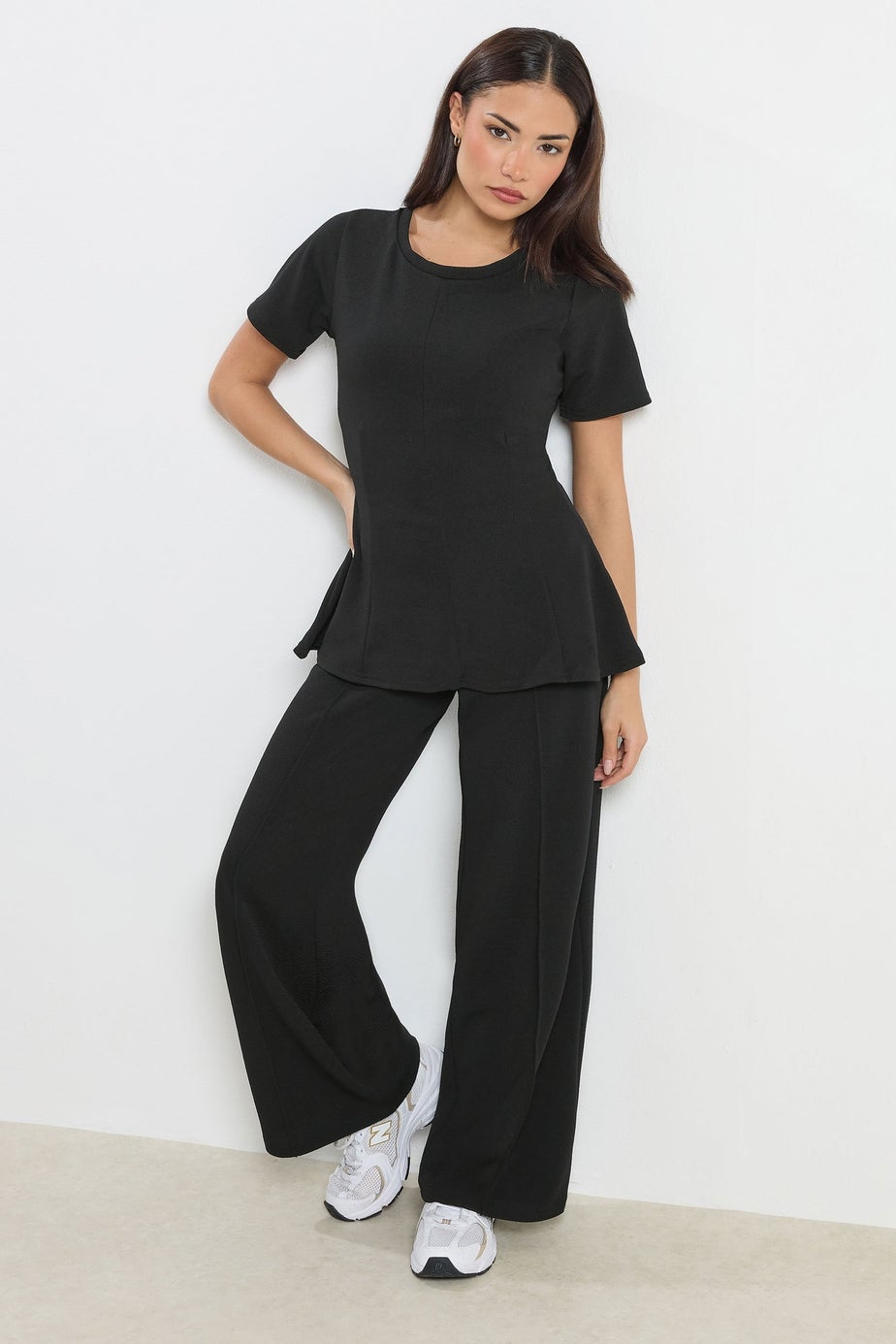 PixieGirl Petite Black Cinched Waist Top