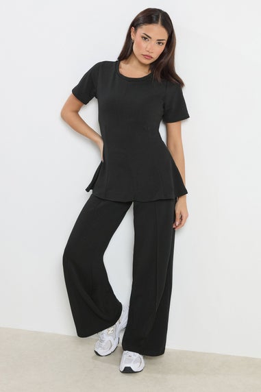 PixieGirl Petite Black Cinched Waist Top