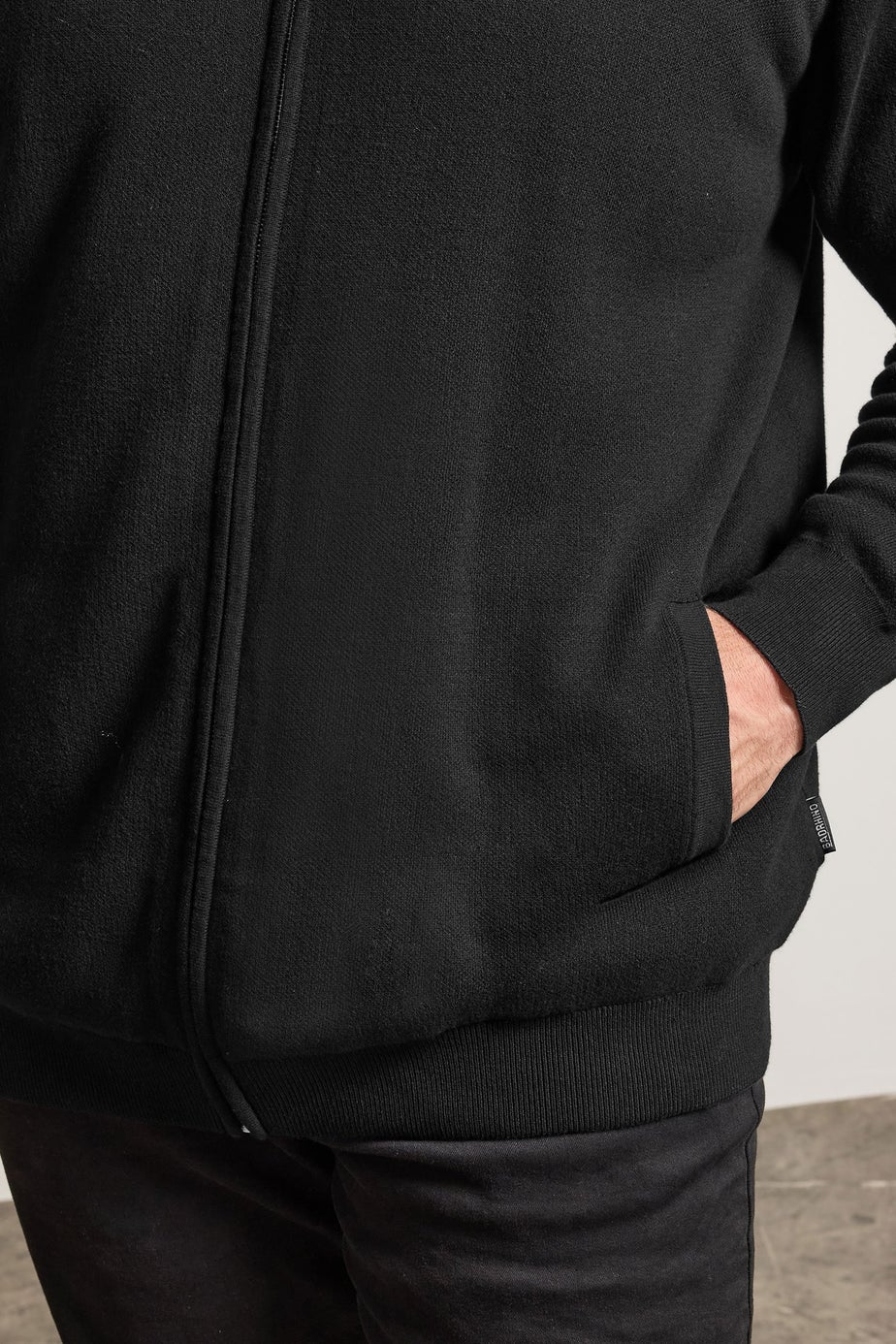 BadRhino Black Knitted Borg Zip Up