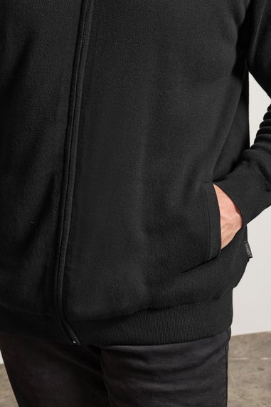 BadRhino Black Knitted Borg Zip Up
