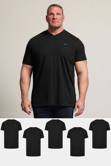 BadRhino Black 5 Pack V-Neck T-Shirts
