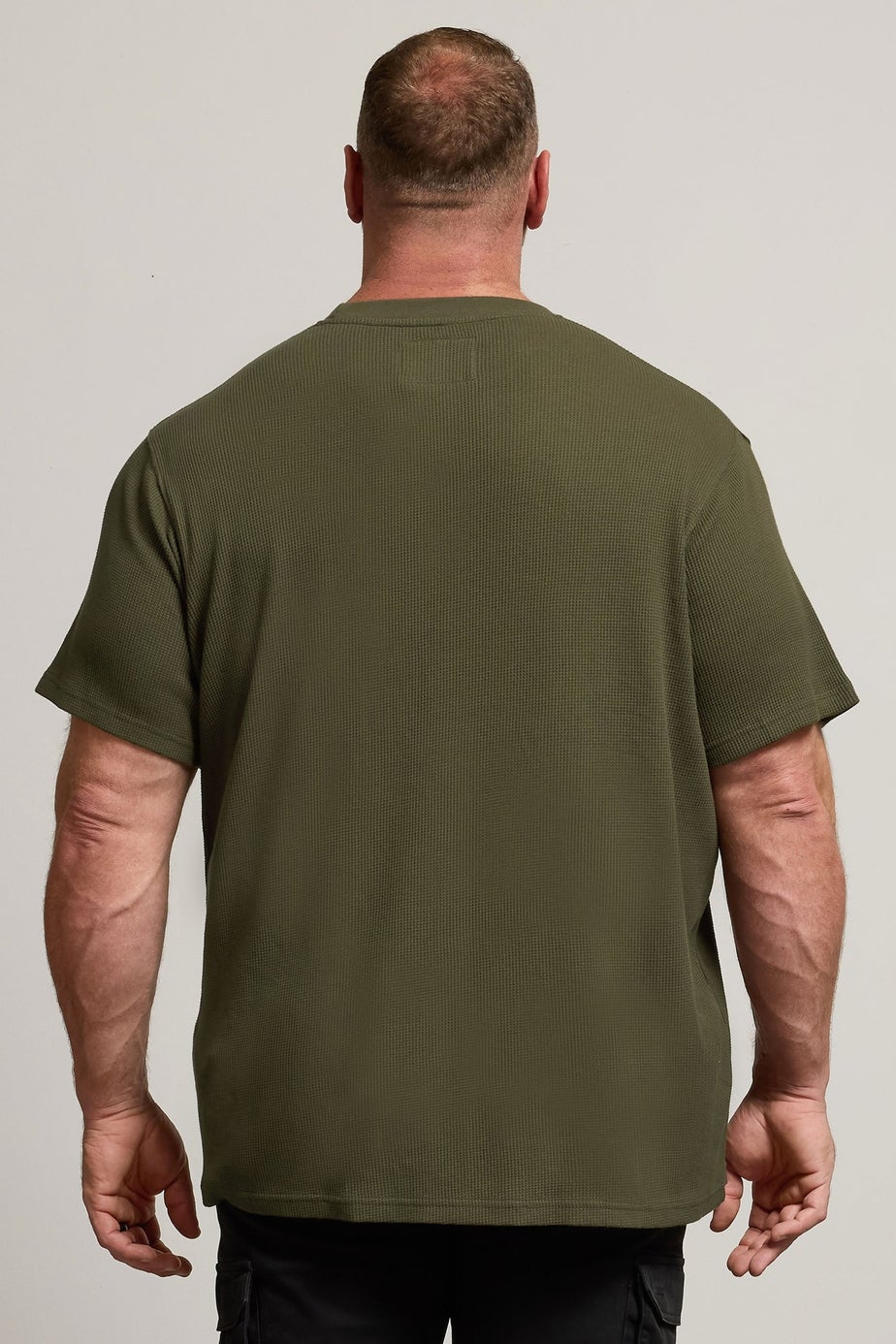BadRhino Khaki Green Military Waffle Texture T-Shirt