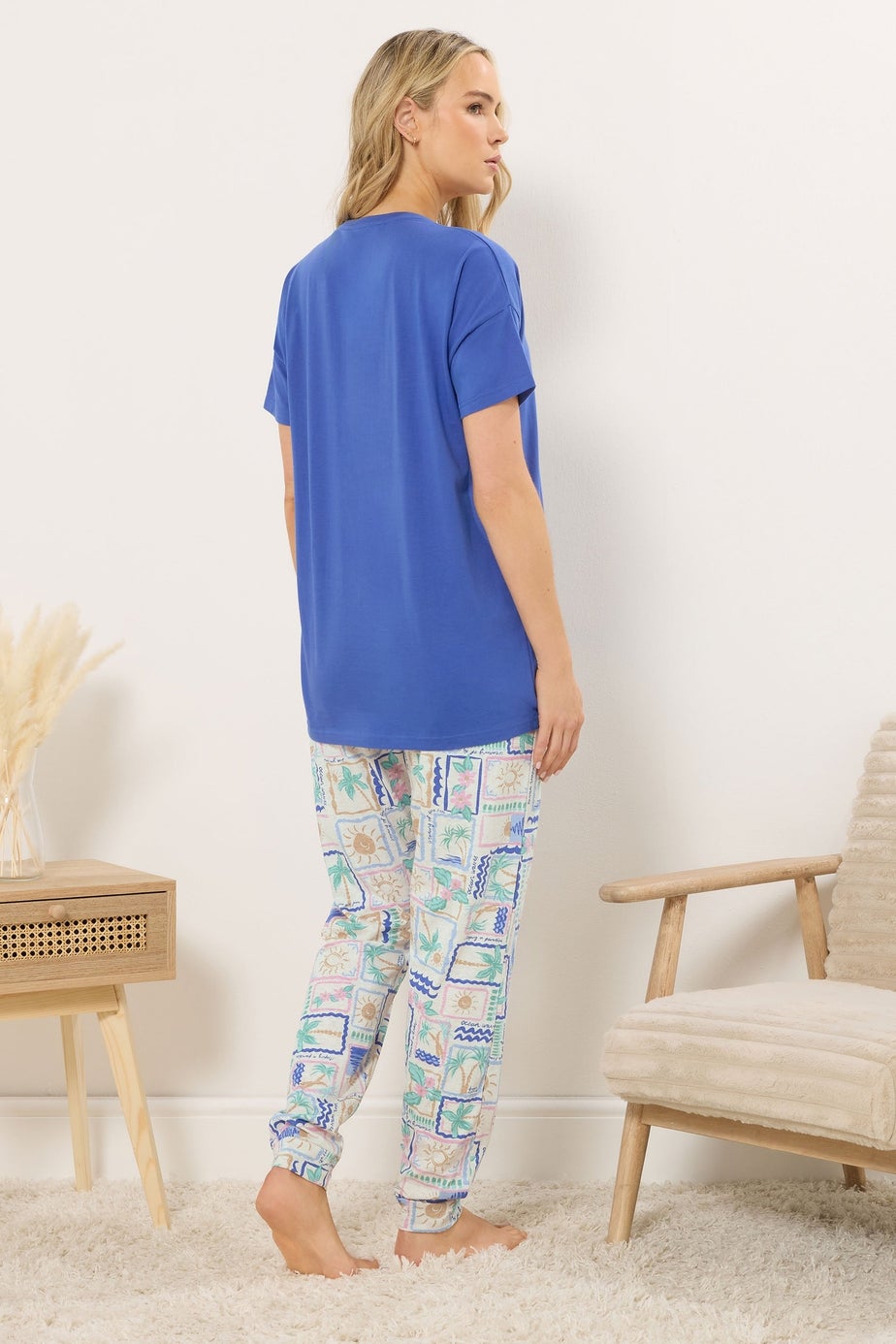 Long Tall Sally Blue 'Dreaming Of The Sea' Slogan Pyjama Set