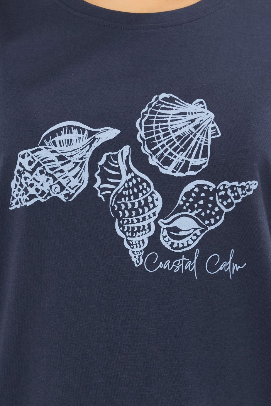 Long Tall Sally Navy Blue 'Coastal Calm' Slogan Pyjama Set