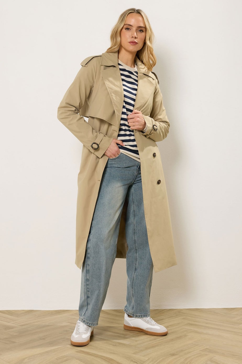 Long Tall Sally Stone Brown Trench Coat