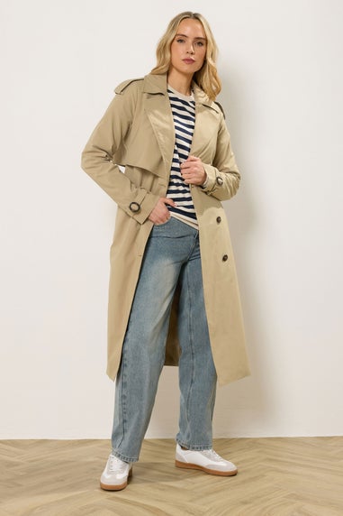 Long Tall Sally Stone Brown Trench Coat