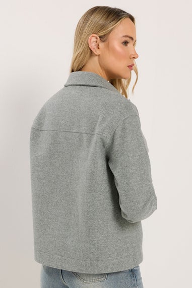 Long Tall Sally Grey Brushed Button Trucker Jacket