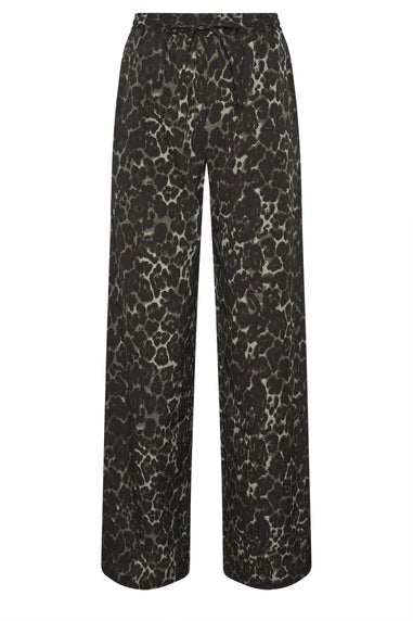 Long Tall Sally Grey Leopard Print Wide Leg Trousers