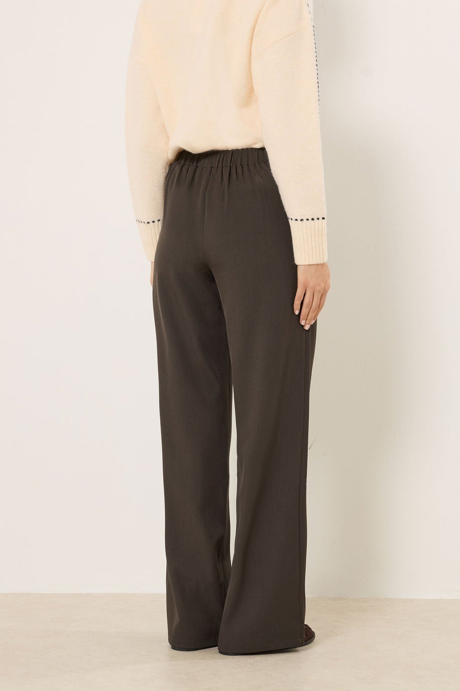 Long Tall Sally Chocolate Brown Buckle Wide Leg Trousers