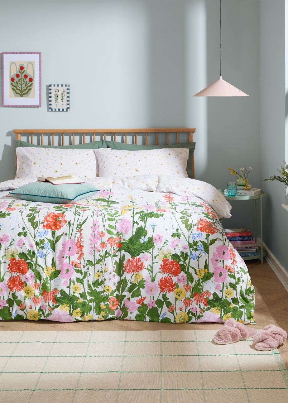 Furn Cottage Garden Reversible Printed Multicolour Duvet Cover Set