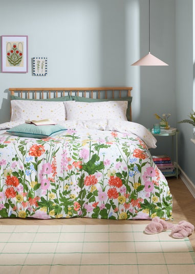Furn Cottage Garden Reversible Printed Multicolour Duvet Cover Set