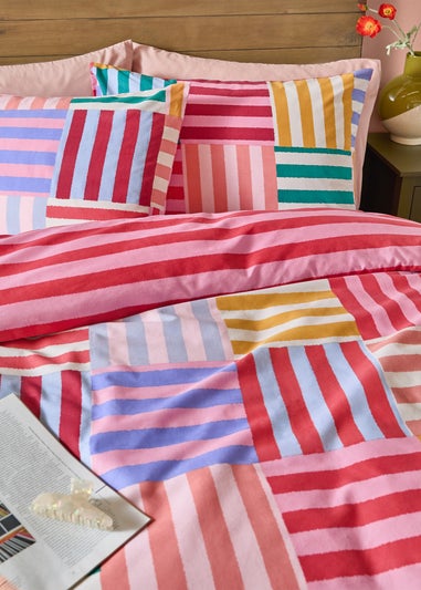 Furn Ana Stripe Reversible Multicolour Duvet Cover Set