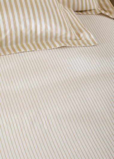 Yard Hebden 100% Cotton Narrow Stripe Honey Yellow Fitted Sheet