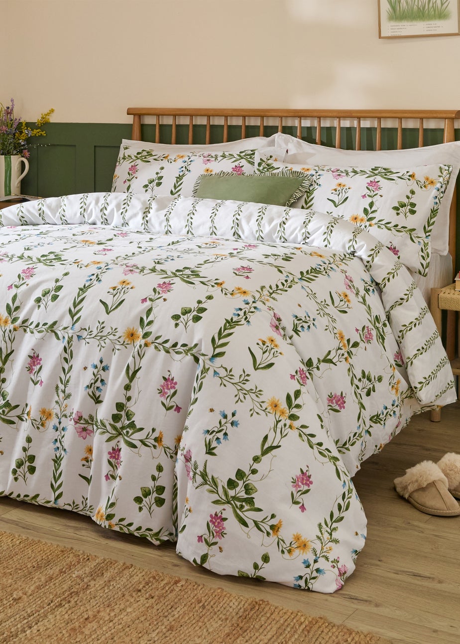 Wylder Olivia Reversible 100% Cotton Green Duvet Cover Set