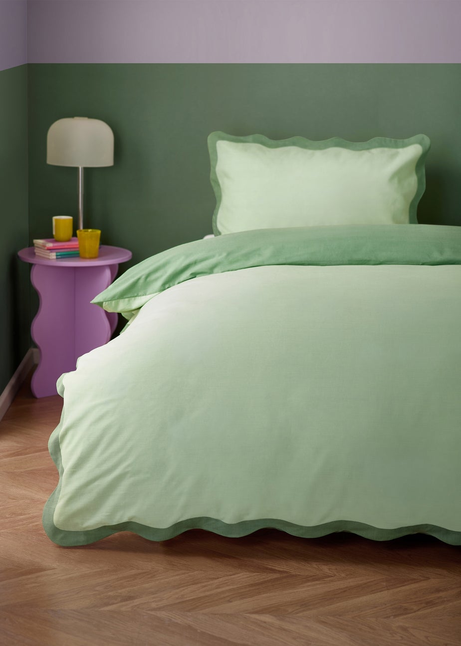 Furn Wiggle Scallop Green Duvet Cover Set