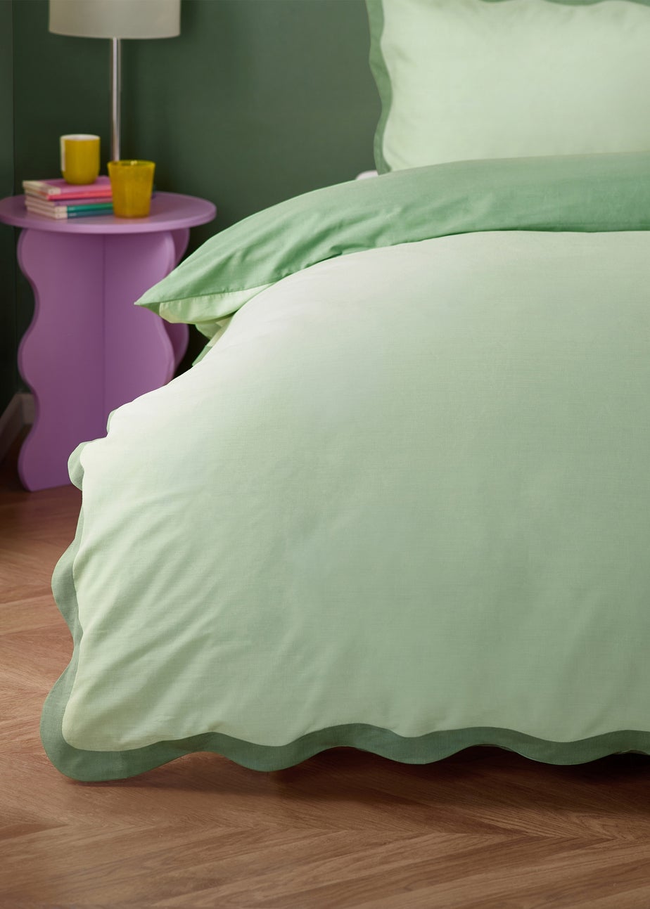 Furn Wiggle Scallop Green Duvet Cover Set