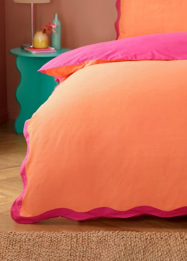 Furn Wiggle Scallop Coral Duvet Cover Set