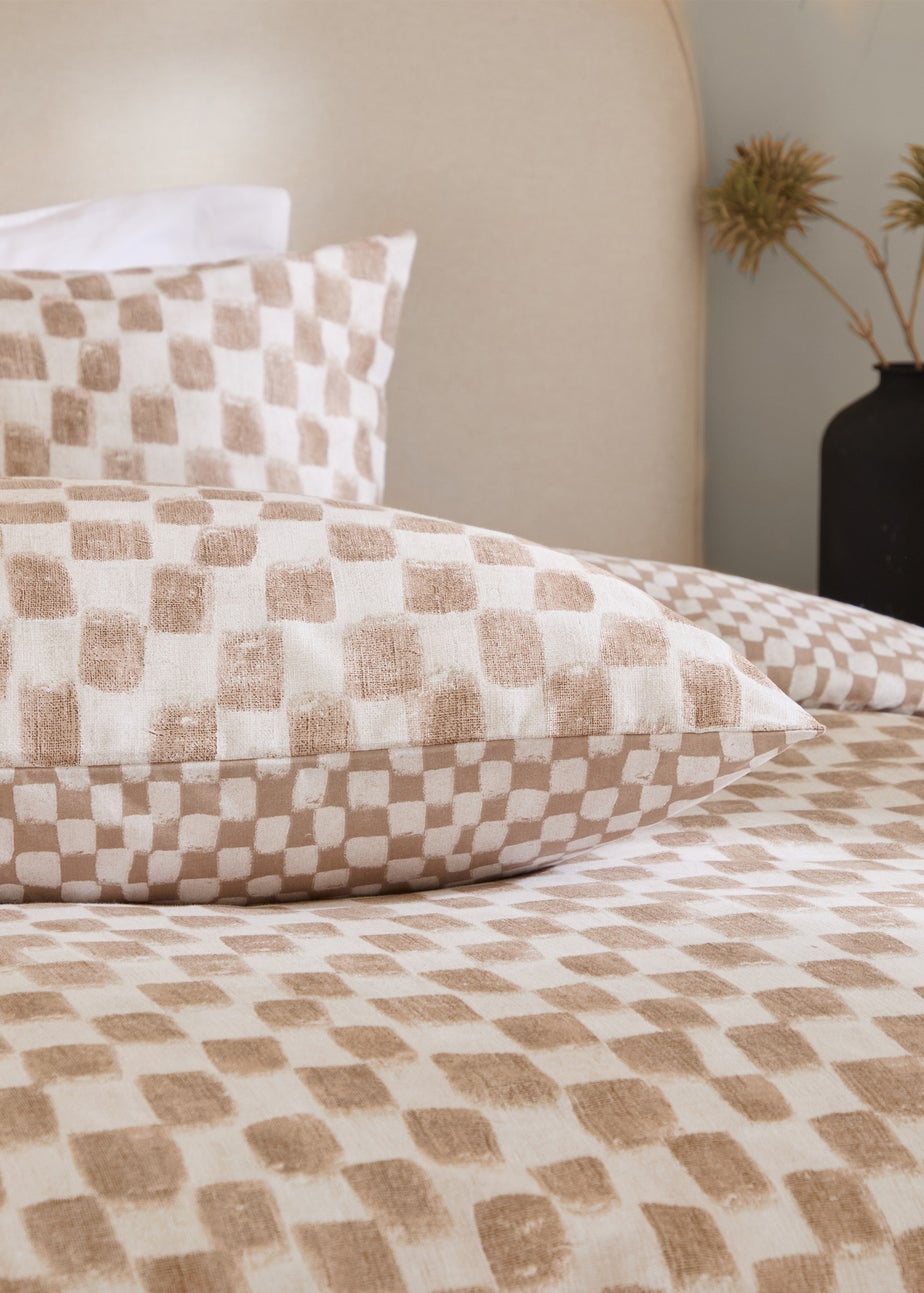 Hoem Nyhavn Checkerboard Reversible Tobacco Duvet Cover Set