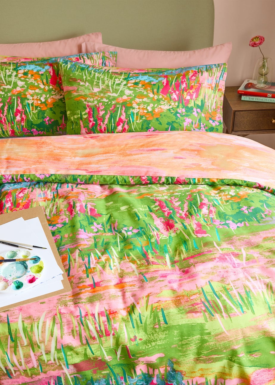 Furn Meadow Escape Reversible Green Duvet Cover Set