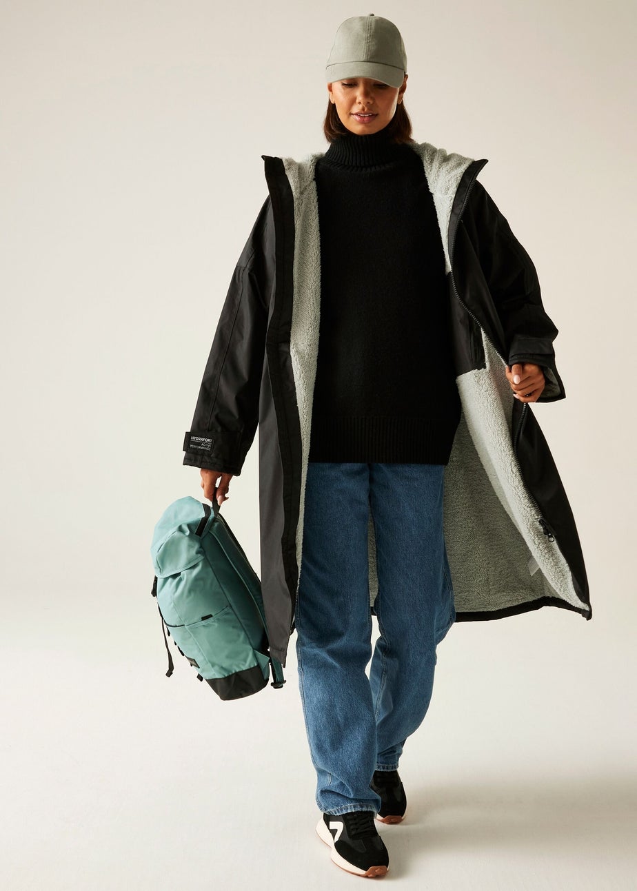 Regatta Black Adult Waterproof Robe with Hydrafort Technology