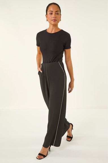 Roman Black Petite Side Seam Stretch Trouser